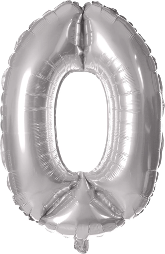 Foil Balloon Number 0 30 cm Silver TORO