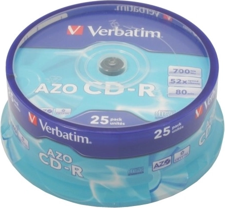 Verbatim CD-R AZO Crystal 700 MB, 52x, 25 pcs