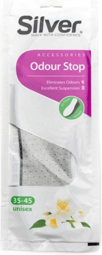 Silver Odour Stop shoe insole with activated carbon (trim-to-fit) 34–45