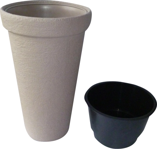 Classic Tower planter, brown plastic column planter 30 cm