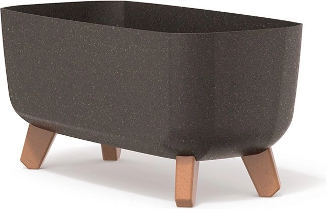 GRACIA CASE ECO WOOD planter on legs 39 cm – coffee