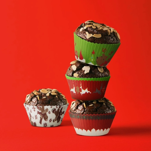 Christmas paper muffin cups, 100 pcs