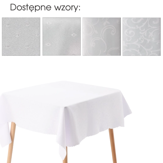 White rectangular tablecloth 110 × 160 cm made of polyester