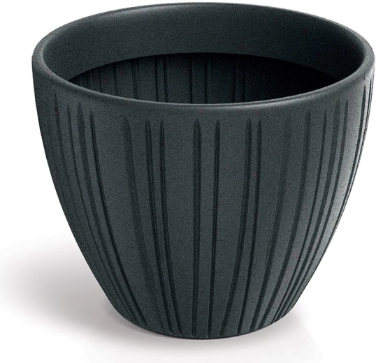 Bloempot Fero Round 48 cm loodkleur – moderne buiten- en binnenbak