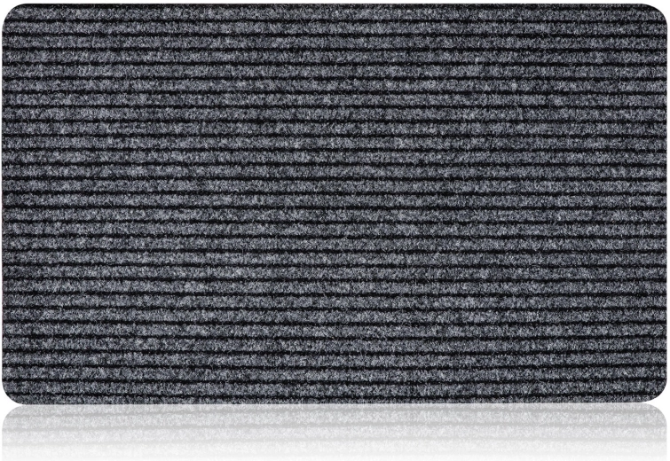 Entrance mat rubber and textile 50 × 80 cm grey