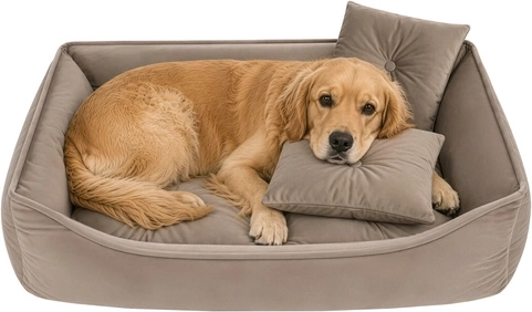 Hund- oder Katzenbett Purlov 70 × 50 cm beige