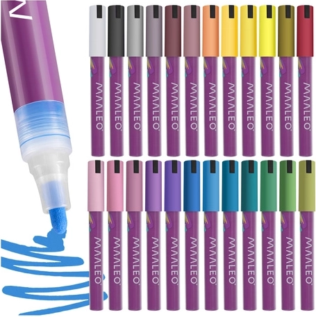 Acrylmarkers Maaleo, set van 24 kleuren