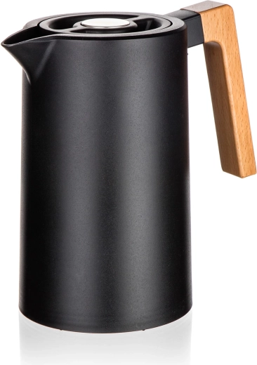 Thermocarafe Joyce 1 l – inox et plastique, noir