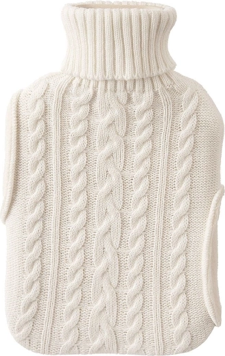 Bouillotte avec housse tricotée beige 1,6 l