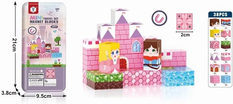 Princess Castle magnetic building set 38 pieces 2 cm