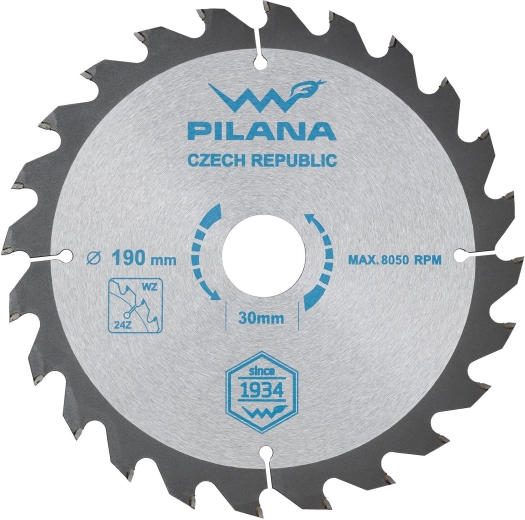 Lame de scie 190 mm, 24 dents, carbure, PILANA