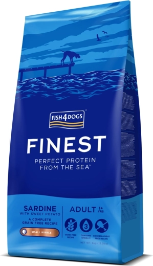 Fish4Dogs Finest – kleine Kroketten für erwachsene Hunde – Sardine & Süßkartoffeln 6 kg