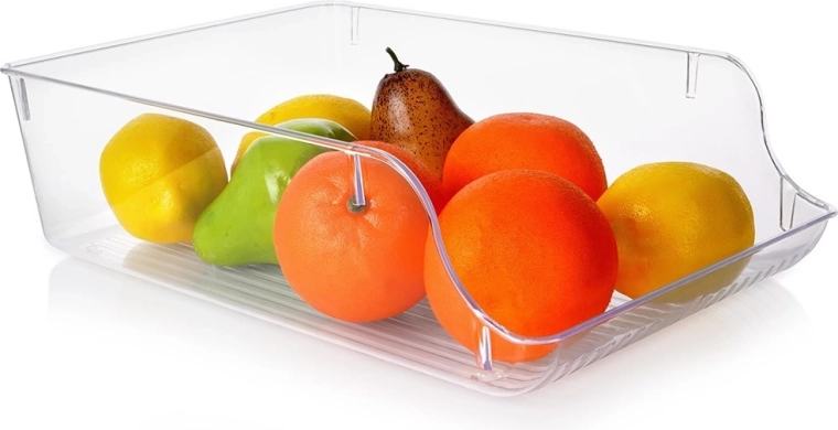 Organiseur de réfrigérateur 35 × 22,5 × 10 cm – boîte en plastique transparent