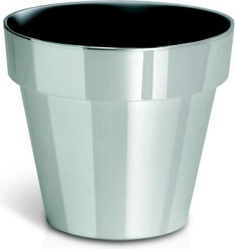 Cache-pot argenté Chrome, diamètre 110 mm