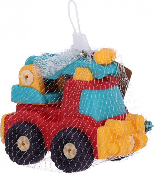 Plastic car with screwdriver for assembly