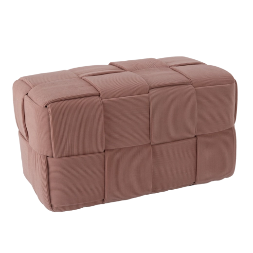 Rosa gestrickter rechteckiger Pouf 72 × 38 × 38 cm