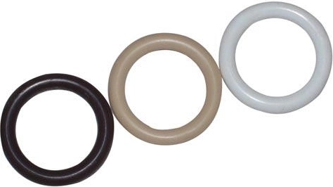 Plastic curtain rod rings, white, set of 10 pcs