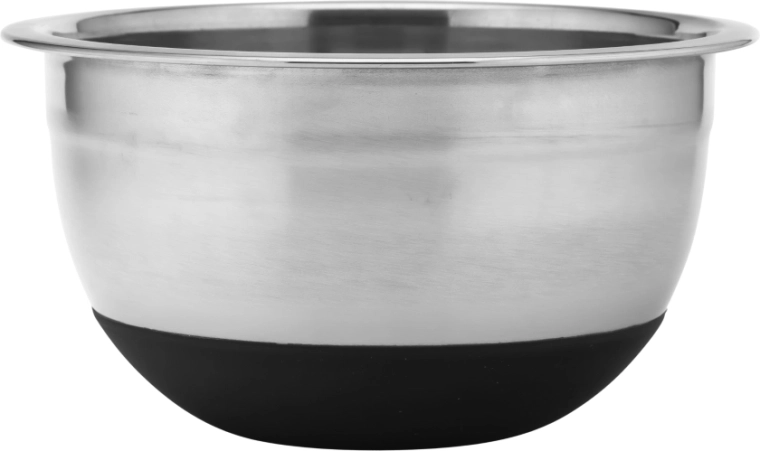 Stainless steel bowl Altom Design with silicone non-slip base 16 × 8 cm