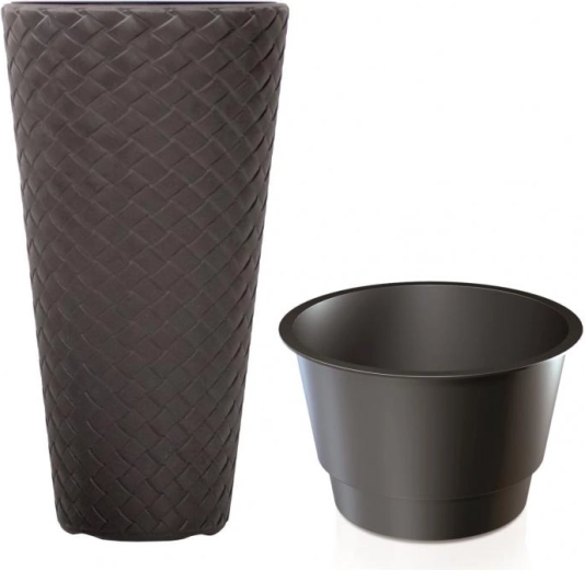 Pot de fleurs Matuba Slim marron foncé 30 cm
