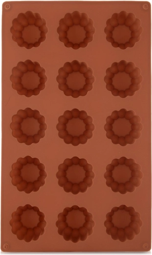 Siliconen vorm voor koekjes en pralines bloem, bruin 28 × 17 × 2,8 cm