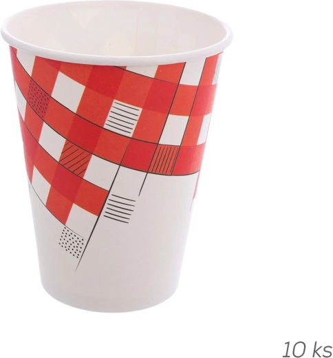Gobelet en papier avec revêtement PE Káro 0,38 l - 10 pièces
