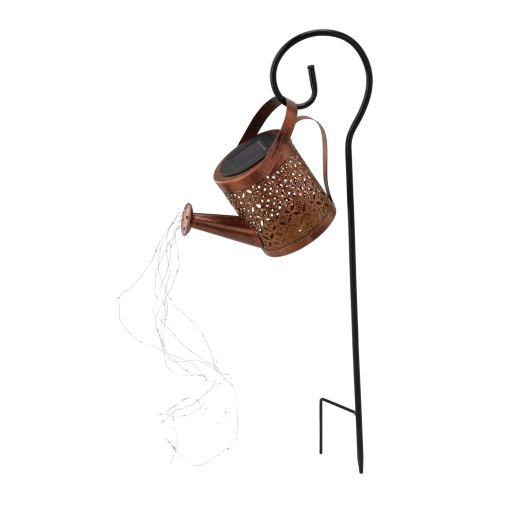 Solar garden watering can with LED light, warm white, 37 LEDs