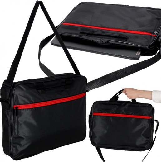 Black laptop bag 15.6 inches with strap