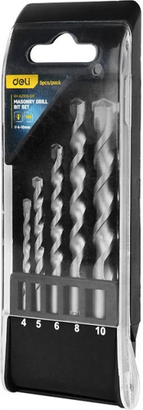 Set muurboorbits Deli Tools 4–10 mm (5 stuks)