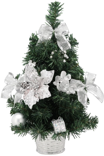 Zilveren kerstboompje met LED-verlichting 40 cm