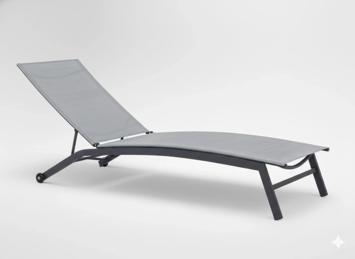Garden lounger 195 × 63 × 90 cm grey