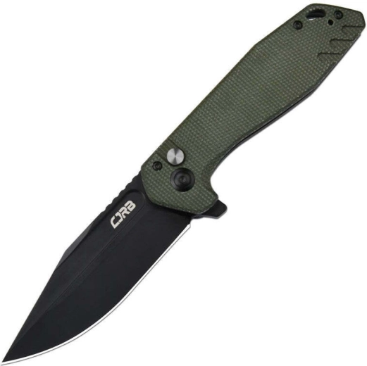 Zakmes CJRB Riff Green, 8,8 cm, zwarte PVD‑lemmet, groene Micarta