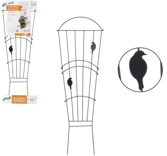 Trellis en steun voor klimplanten 40 × 117 cm zwart