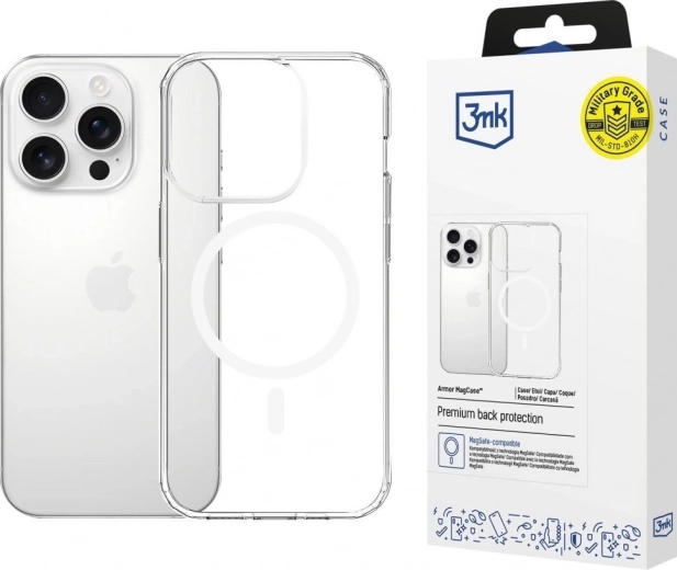 Transparent Magnetic Armor MagCase for iPhone 16 Pro with MagSafe