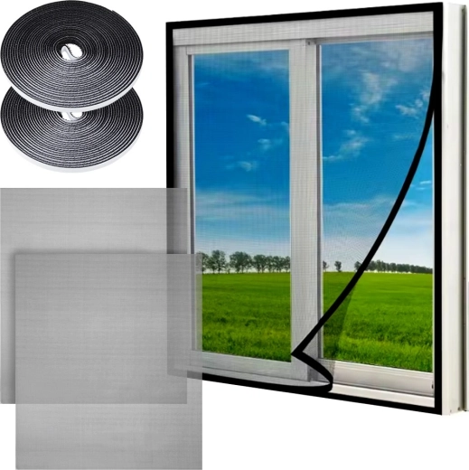 Window insect screen, black, 150 × 130 cm, 2 pcs