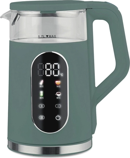 Bouilloire électrique à température réglable 1,7 l 2200 W verte