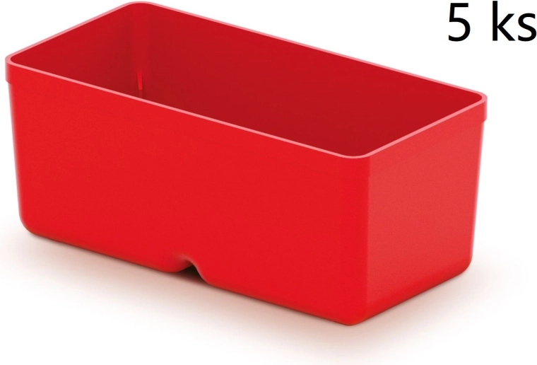 Set de 5 boîtes en plastique pour outils Unite Box, rouge, 110 × 55 × 132 mm