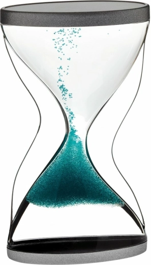 TFA CONTRA Hourglass Timer with Physical Effect, Silver/Turquoise