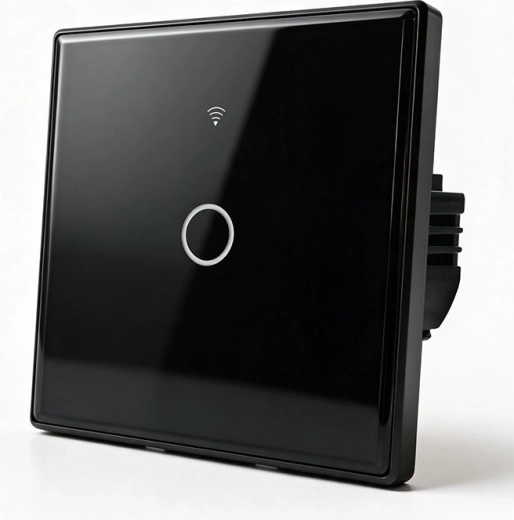 Interrupteur mural tactile intelligent Wi‑Fi pour éclairage, 1 canal, avec minuteur
