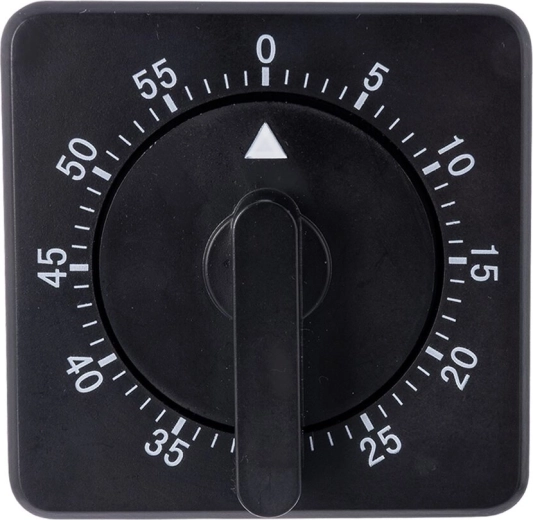 Mechanical kitchen timer with magnet black - 1 piece