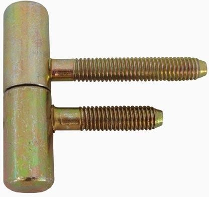 Door hinge with M8 screw, length 50 mm, yellow zinc