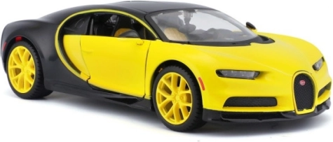 Collectible model BUGATTI Chiron yellow‑black 1:24