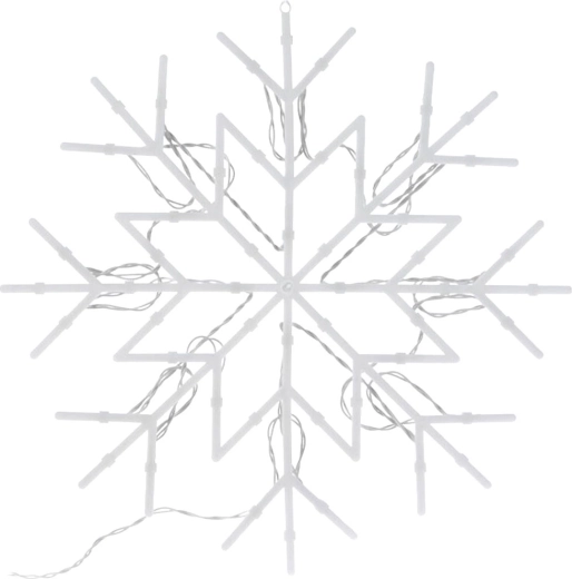 Décoration lumineuse de fenêtre en forme de flocon de neige, 24 LED, 35 × 35 cm