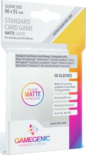 Gamegenic innere matte Kartenhüllen (64 × 89 mm) – 50 Stk.