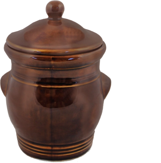 Keramiktopf mit Deckel 3 l braun