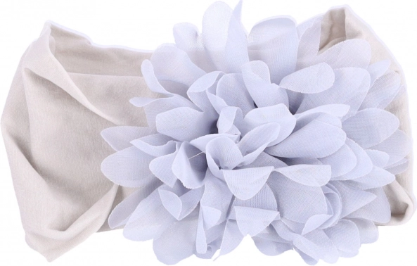 Children’s headband with flower - grey, wide