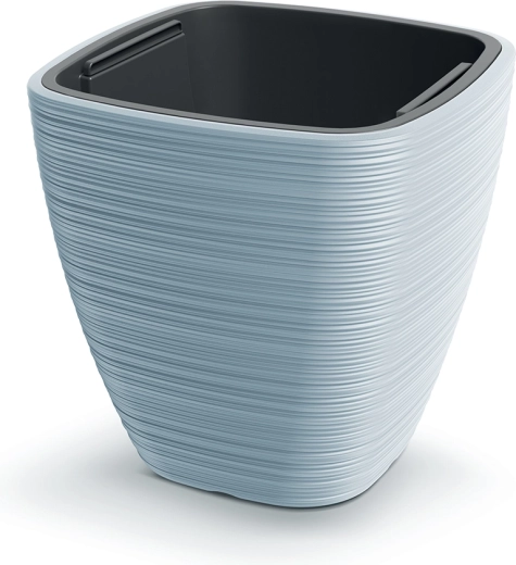Vena Square Planter 38.8 × 38 cm light gray with insert