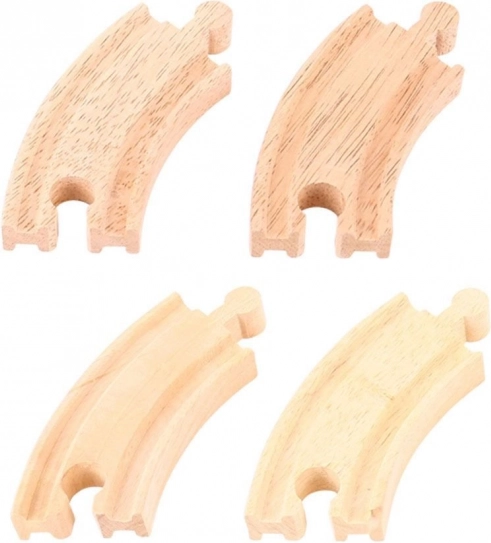 BIGJIGS RAIL courbes courtes pour circuit de train en bois, 4 pcs