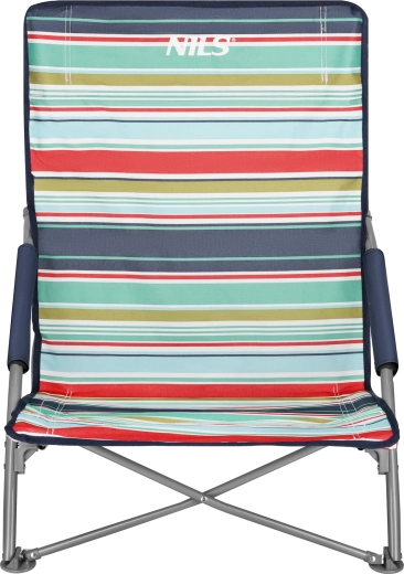 Chaise de plage pliante NILS Camp rouge/bleu