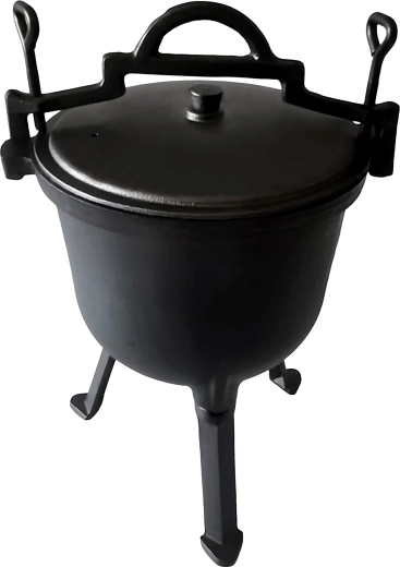 iron cauldron for open fire with lid 10 l