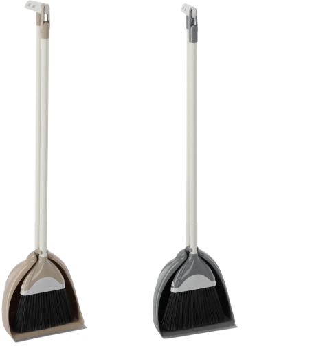 Balai à long manche et pelle avec support